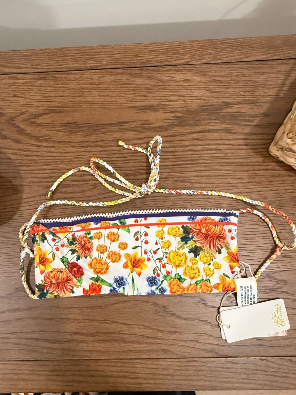 Agua Bendita Multicolor Floral reversible bandeau top (M)